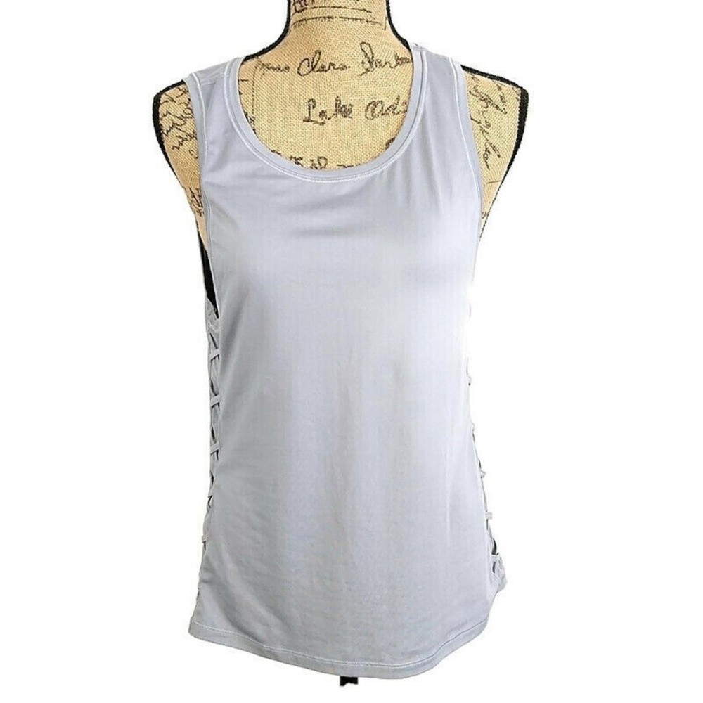 Victorias Secret Womens sz S Top‎ Solid Gray Scoop Neck Sleeveless Tank Sport